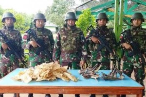 Yonif 411Kostrad Amankan Tanduk Rusa Ilegal